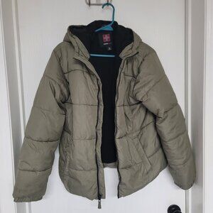Kids Green Swiss Tech full zip puffer coat